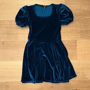 FBZ Teal Velvet Kids Dress size large 10/12